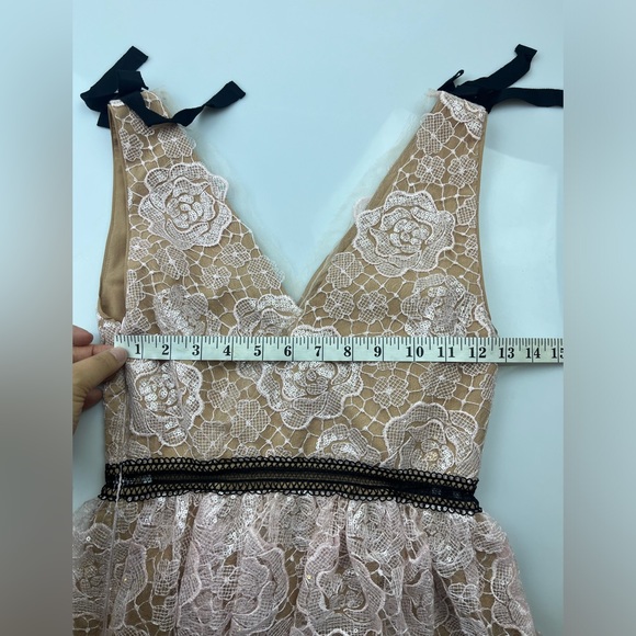 Self-Portrait Starlet Mini Rose Lace Dress N210-36 - Picture 10 of 11